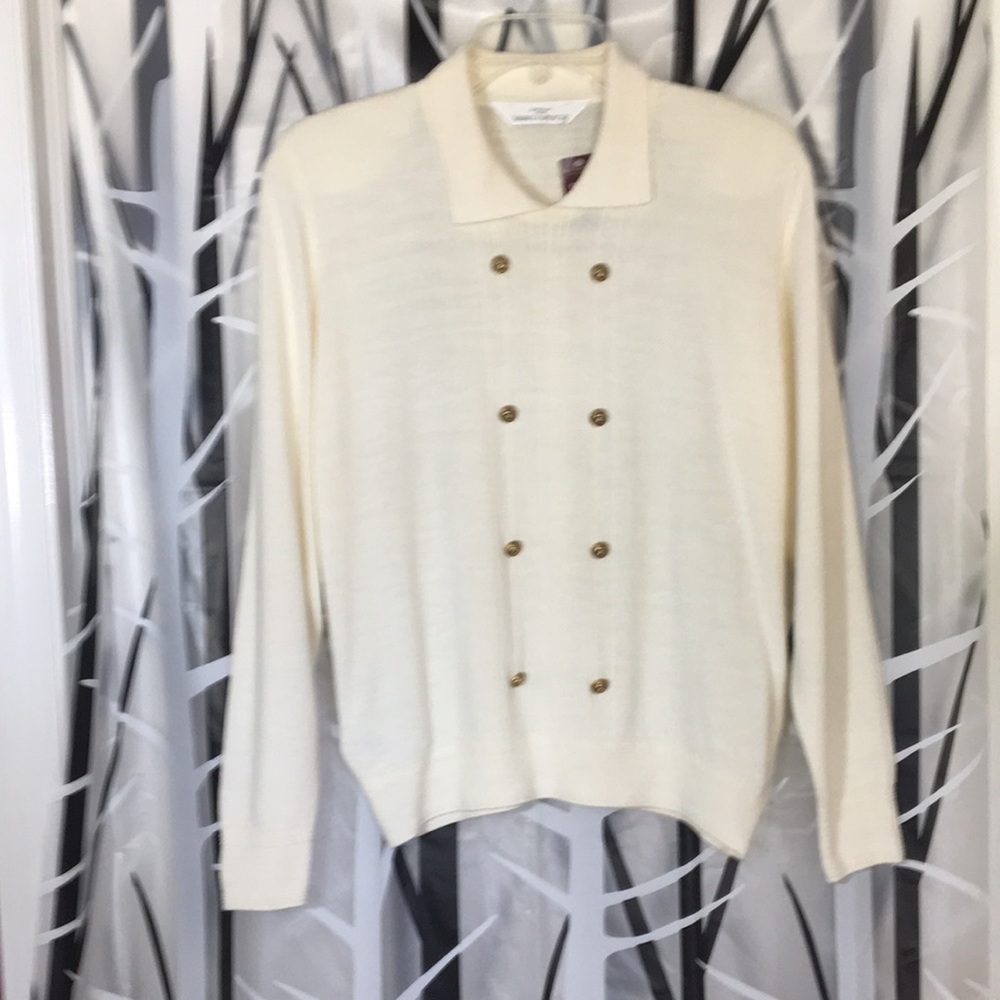 NWT Marks & Spencer Knit Collared Sweater Cream 12